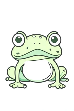 a simple outline of a cute frog, in a drawing style