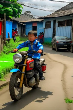 anak berangkat sekolah dikejar motor sergama sekolah menengah pertama