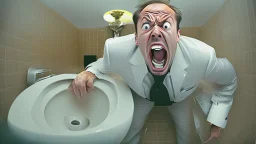 hotel manager screaming at clogged toilet