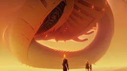 in front of dune giant sandworm