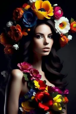 Woman flowers fashion