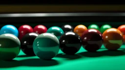 balls on a pool table