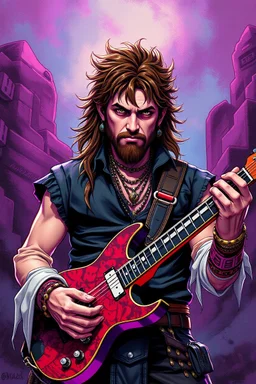 rockstar human bard 80s fantasy