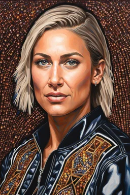Portrait of Rhea Ripley as painted by Chuck Close