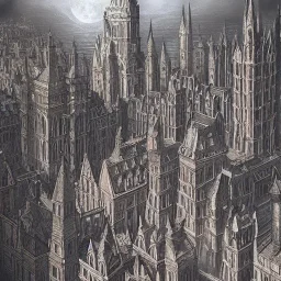 Gothic city hyper detailed, fe,fantasy art