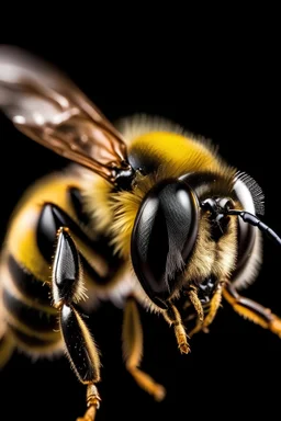 portrait of a bee buzzing