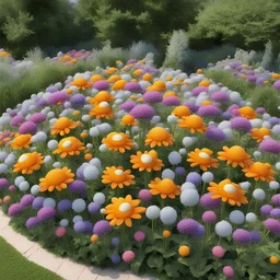 a large group of erantis in a flower bed where the flowers are made like fried egg