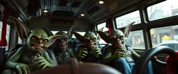 goblins inside a stunt buss