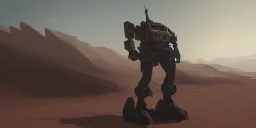 Military Mecha in Desert