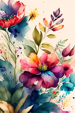 Armies,flower,plant,colourful,watercolor ,pattern,4k
