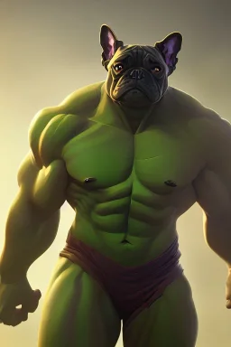 alien french bulldog musculature hulk body HD strong french bulldog hulk marvels Warcraft 64k