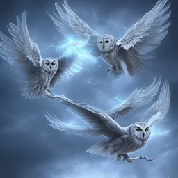 snow winged OWL lightning