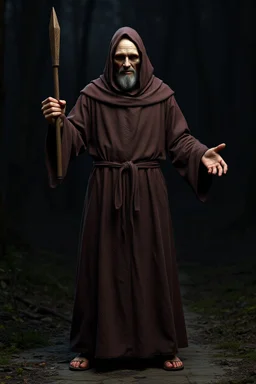 russian monk for a horror , silent hill style, 3d model, t-pose, full length, a pose, front face