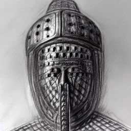 pencil and charcoal portait sketch of sutton hoo sword