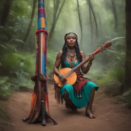 Ta-qua-cha-ha-neh [colourful realistic 8k photo] With grace the youthful tribal woman in agent provocateur began to play a haunting melody on the long and hard didjeridoo, like if she is mating with the didgeridoo, her breath weaving through the instrument with charm. The nature came alive with a newfound energy, as she closed her eyes, a primal urge stirred within her, awakening desires and her ecstasy