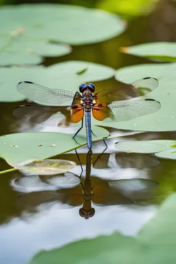 Dragonfly Reflection in Water