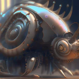 Mechanical war snails digital illustration sharp focus, elegant intricate digital painting artstation concept art global illumination ray tracing advanced technology