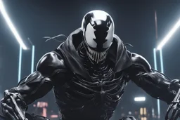 venom in 8k nier automata drawing style, skeleton them, cinematic mood, neon effect, close picture, bones, highly detailed, high details, detailed portrait, masterpiece,ultra detailed, ultra quality