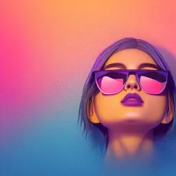 isometric clean art of symmetrical super cute cute cute fat girl wearing shades, full wet lips, soft lighting, overcast shadows, soft pastel gradients, high definition, 3d icon clay render, blender 3d, studio lighting, god rays, octane render, unreal engine 5