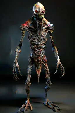 humanoid monster for a horror , silent hill style, creepy, 3d model, t-pose, full lenght