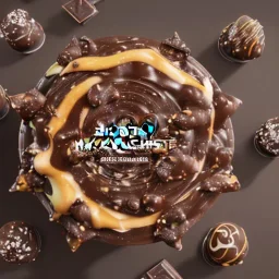 the world's most decadent maximalist dessert, oozing caramel, house chocolate maximalism, unreal engine, maximalist dessert