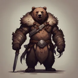 Bear Pelt Warrior in monster normal type art style