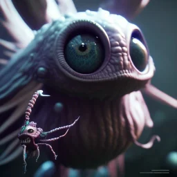 Cute fluid ink creature, big black eyes, unreal engine 5, 8k resolution, photorealistic, ultra detailed, by greg rutowski