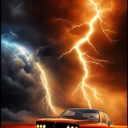 movie poster with stormy clouds and lightening