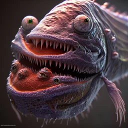 fluid ink angler fish creature, unreal engine 5, 8k resolution, photorealistic, ultra detailed