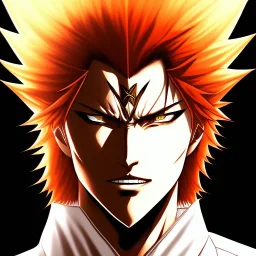 "Ichigo Kurosaki, Large Scale Head and Shoulders Portrait, 8K Resolution Portrait by Tite Kubo, pinterest, mangá style."