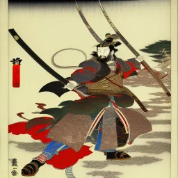 Dibujo Estilo japonés de los cuarenta y siete Ronin con estilo de Utagawa Kuniyoshi