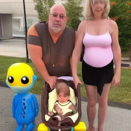 Gina Strippoli and brian anwander in the future with alien babies