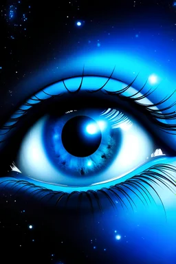 make my image to space background and make my eye blue