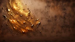 Hyper Realistic glowing-golden-texture-with-embers on brown-rustic-wall-background with shadows