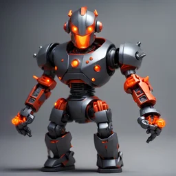 Magnet Man who is a robot master, dark grey with orange-red armor a helm with a magnet on it and fires magnets that crush foes, Masterpiece, Best Quality, Nightmare Fuel, horror