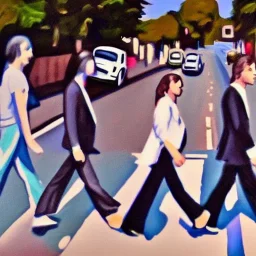 abbey road cover in impressionist style