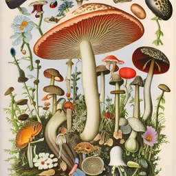 mushrooms and flowers ernst haeckel maria sibylla merian