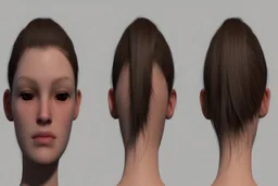 Female character 19 years Proportions of the character the head-to-body ratio . Create a distinctive silhouette that helps the character stand out and be easily recognizable Design the character's face, including the shape of the head, eyes, eyebrows, nose, mouth, and ears. Consider the character's personality, age, and any unique that set them apart depth and visual interest. Front, Side, and Back Views: Provide multiple views of the character, including front, side, and back mode sheet .