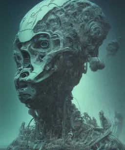 artificial intelligence. ink, poster, beksinski