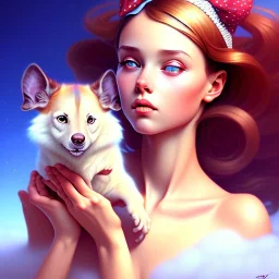 girl, cute, beautiful, Cyril Rolando:1.2 Norman Rockwell:1.25 Steve Henderson:1.3 Albert Lynch:0.8 Alphonse Mucha:0.5