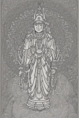 Hinduism, modern realistic cartoon drawing, grayscale, adult coloring pages, Hindu god Brahma, male god, wisdom, transformation, lined drawing, coloring page, 300 dpi, high quality print, painted portrait, full body, white hair , masculine, mature, handsome, upper body, muscular, hairy torso, fantasy, intricate, elegant, highly detailed, digital painting, artstation, concept art, smooth, sharp focus, illustration, 8K, HDR, masterpiece, pastel quad Color, 3D vector art, cute and quirky, fantasy