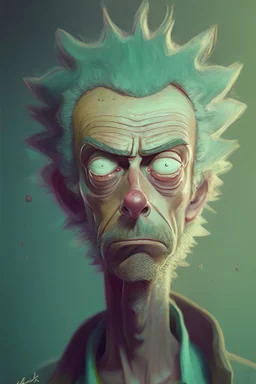 A portrait of Rick from Rick and Morty, human