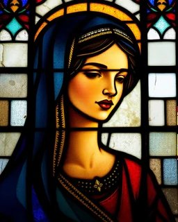 woman. stained glass