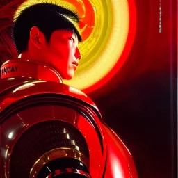 portrait of 'kaneda motorcycle-akira(1988)',ancient japanese armor, painting by gaston bussiere, greg rutkowski, yoji shinkawa, yoshitaka amano, tsutomu nihei, donato giancola, tim hildebrandt, evan lee,oil on canvas, cinematic composition, extreme detail,fit full head inside picture,16k