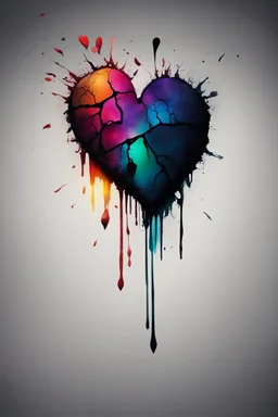 Visual representation of heartbreak colourful darkness high definition deep