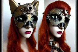 Beautiful steampunk portrait of a robot cyborg in a gemstone mask