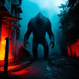 The atmosphere is eerie, suffocating, and raw, with the feeling that the camera operator is witnessing something forbidden and legendary — a colossal being that has been hiding for ages, suddenly revealed. The image must feel authentic and unpolished — like amateur footage captured in real time. Prioritize pixelation, color noise, digital compression artifacts, motion blur, and the unsettling atmosphere of being near a gigantic shadow-creature. Do not stylize or modernize.