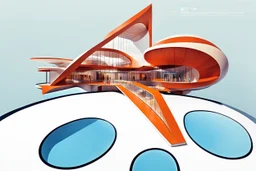 Architectural drawing of a Neofuturistic art museum, (((isometry))), ultra quality, people, treets