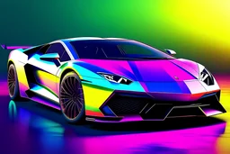 A professional 3D image of a Lamborghini car in beautiful colors