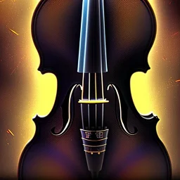 violin against pitch black background, fantasy art, spray paint